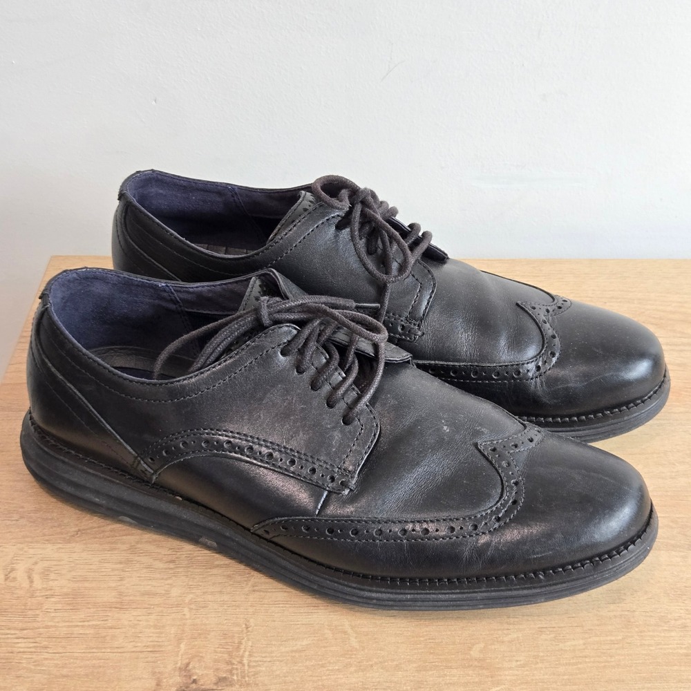 Cole Haan OriginalGrand Wingtip Oxford Mens 10.5 M Black Leather Shoes C27984